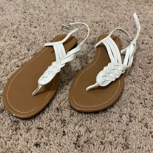 White Braided Sandals
